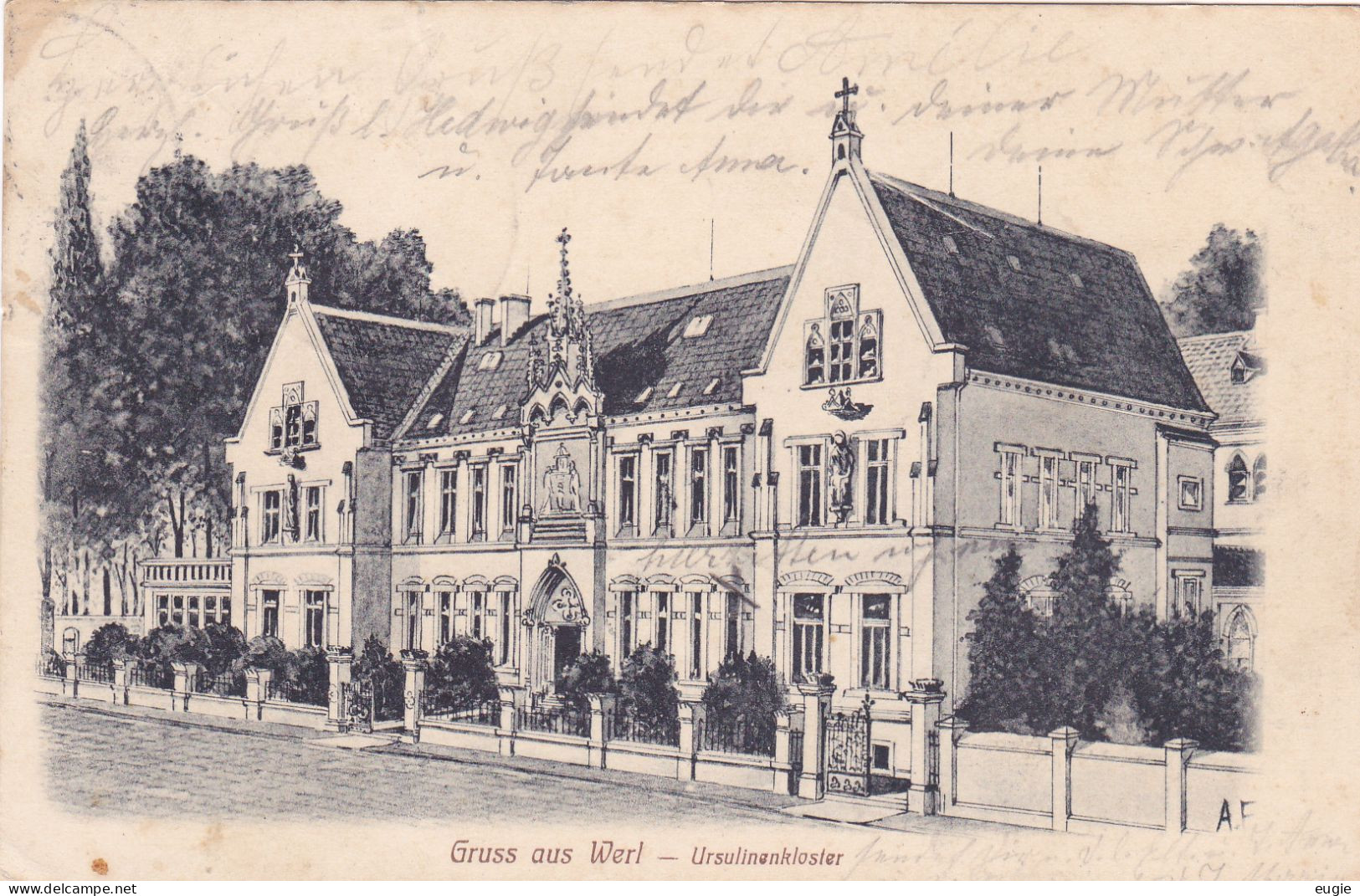 2753/ Gruss Aus Werl, Ursalinenkloster, 1910 - Werl