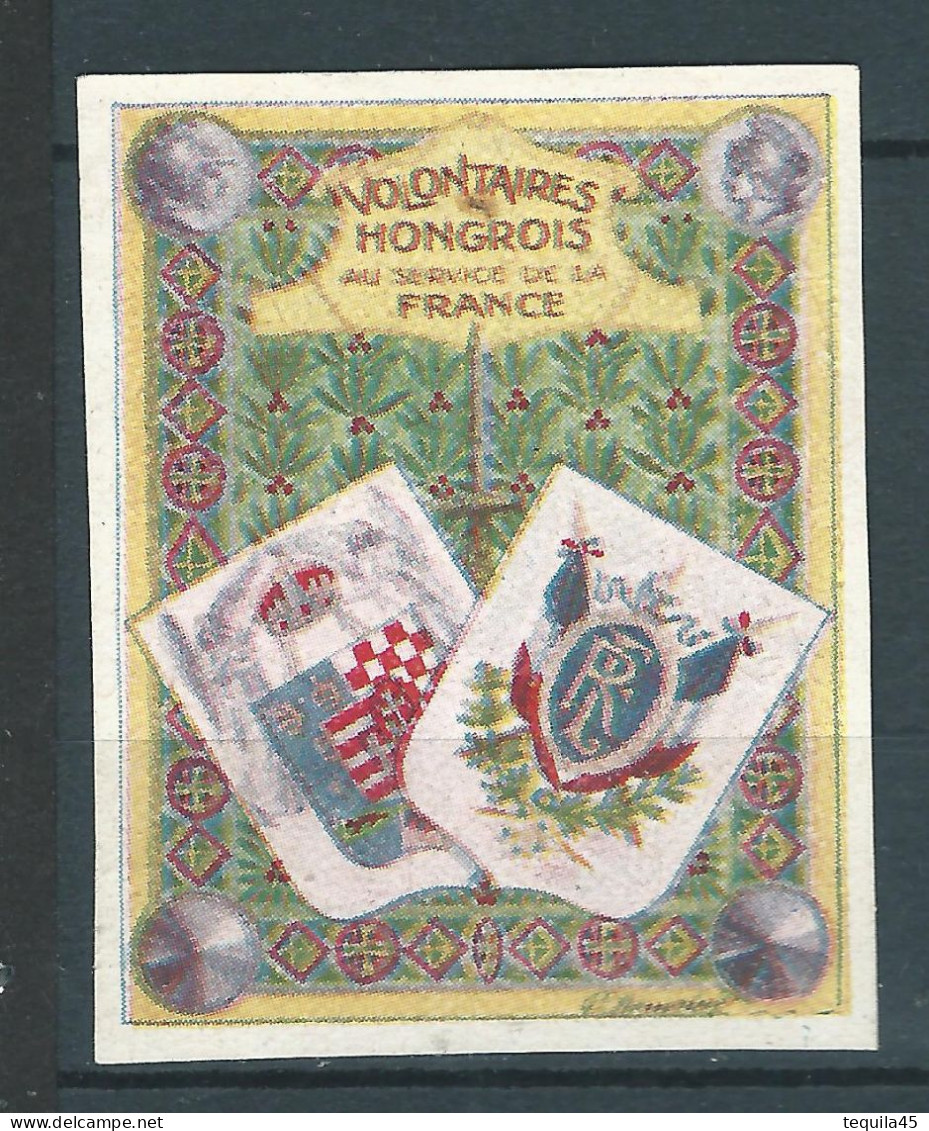 Vignette DELANDRE - France - Volontaires HONGROIS - 1914 -18 WWI WW1 Poster Stamp - Erinnophilie