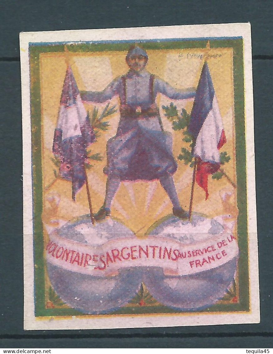 Vignette DELANDRE - France - Volontaires ARGENTINS - 1914 -18 WWI WW1 Poster Stamp - Erinnophilie