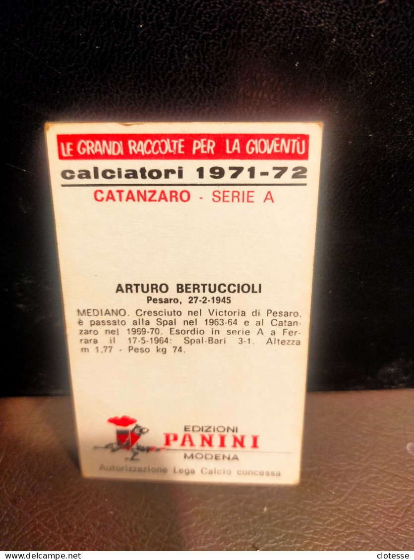 Panini 1971/72 Arturo Bertuccioli - Andere & Zonder Classificatie