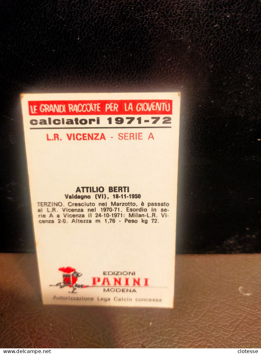 Panini 1971/72 Attilio Berti - Autres & Non Classés