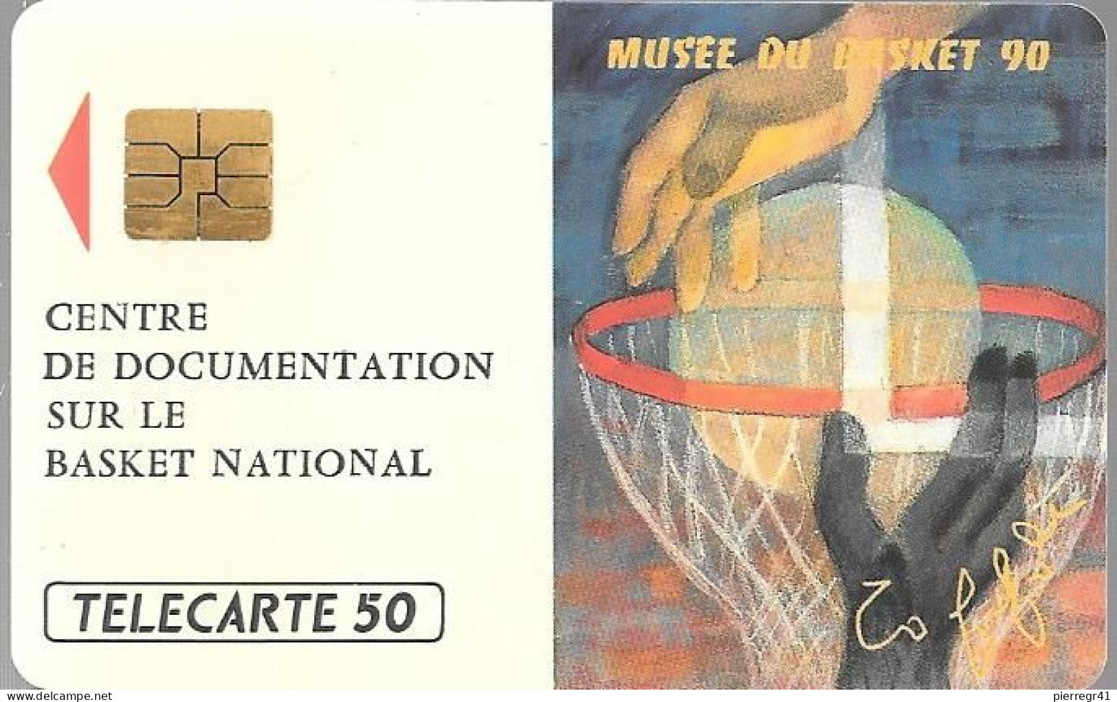 CARTE-PUCE-PRIVEE-D-50U-D412-SO3-1990-MUSEE Du BASKET-R°Mat-Neuve-TBE-LUXE - Privées