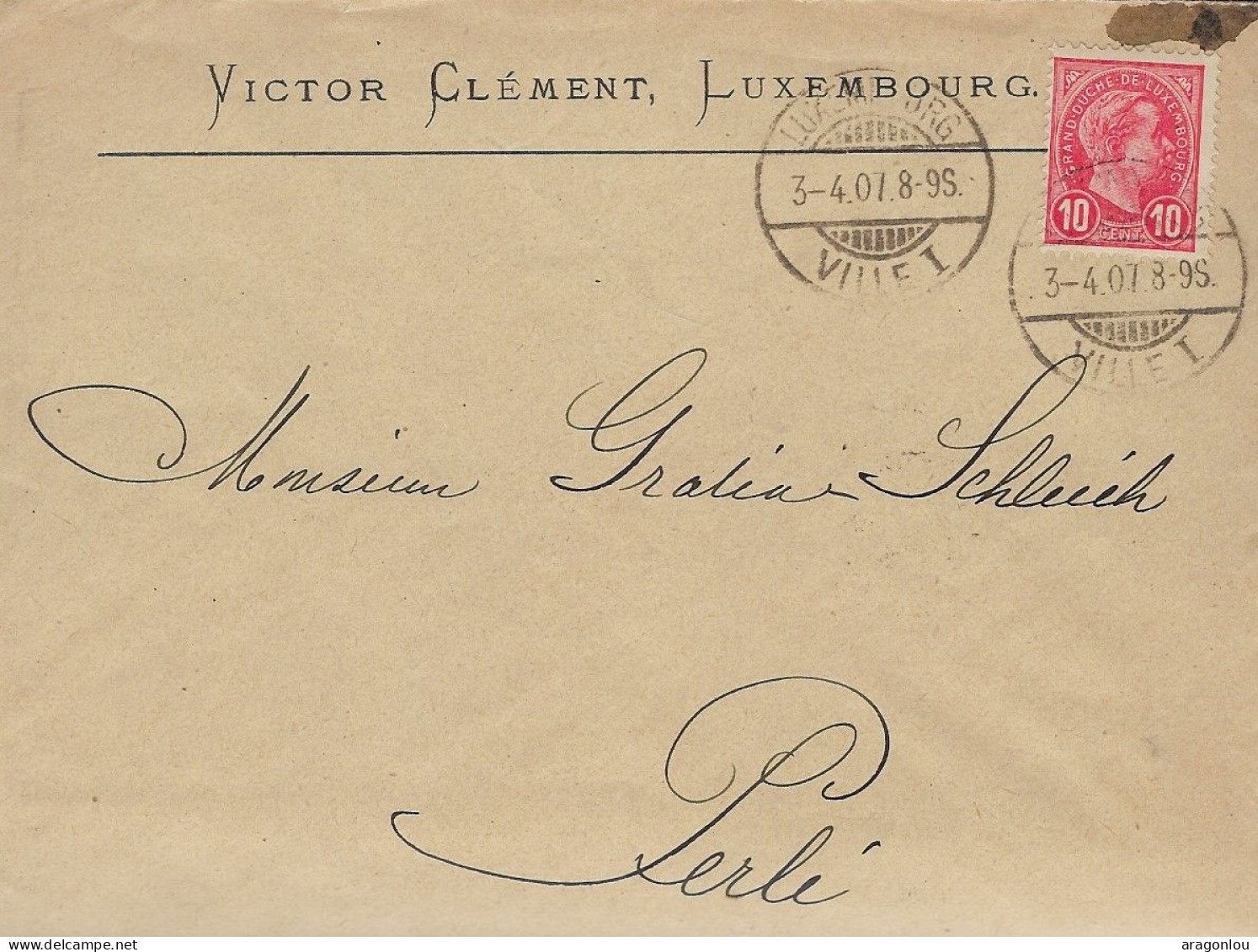 Luxembourg - Luxemburg - Lettre   1907  -  Victor Clément , Luxembourg - Other & Unclassified