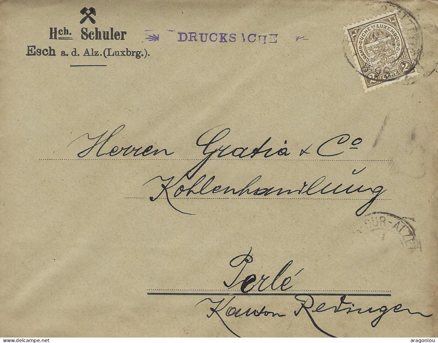 Luxembourg - Luxemburg - Lettre   1907  -   Adressiert An Herren  Gratia & Co , Kohlenhandlung - Autres & Non Classés