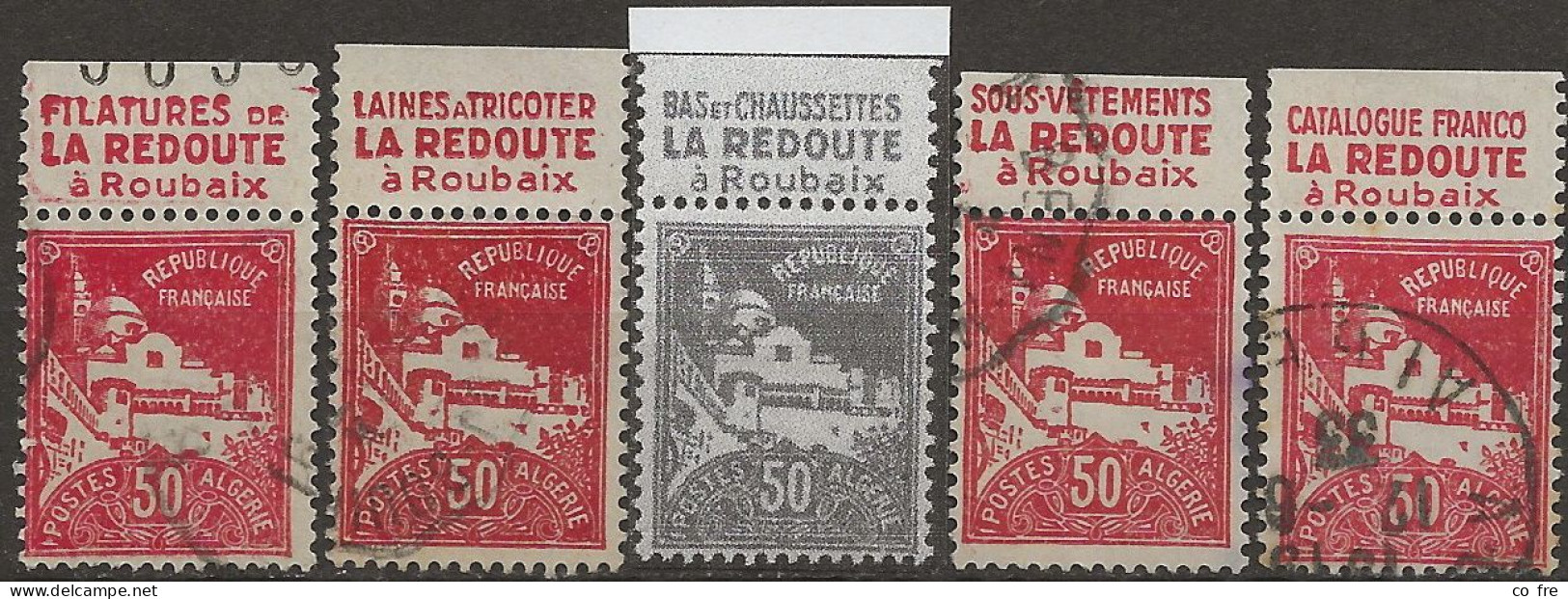 Algérie N°79A (ref.2) 4 Timbres Avec Des Pubs Différents Pour LA REDOUTE - Oblitérés