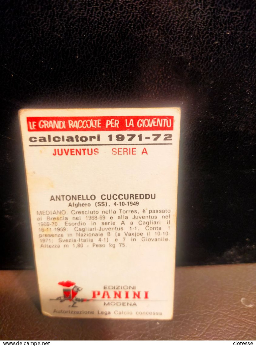 Panini 1971/72 Antonello Cuccureddu - Sonstige & Ohne Zuordnung
