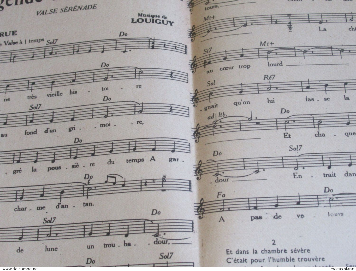Partition Ancienne/"La Légende Du Troubadour "/ Guy BERRY /Jacques Larue - Louiguy/BEUSCHER/1942      PART352 - Altri & Non Classificati