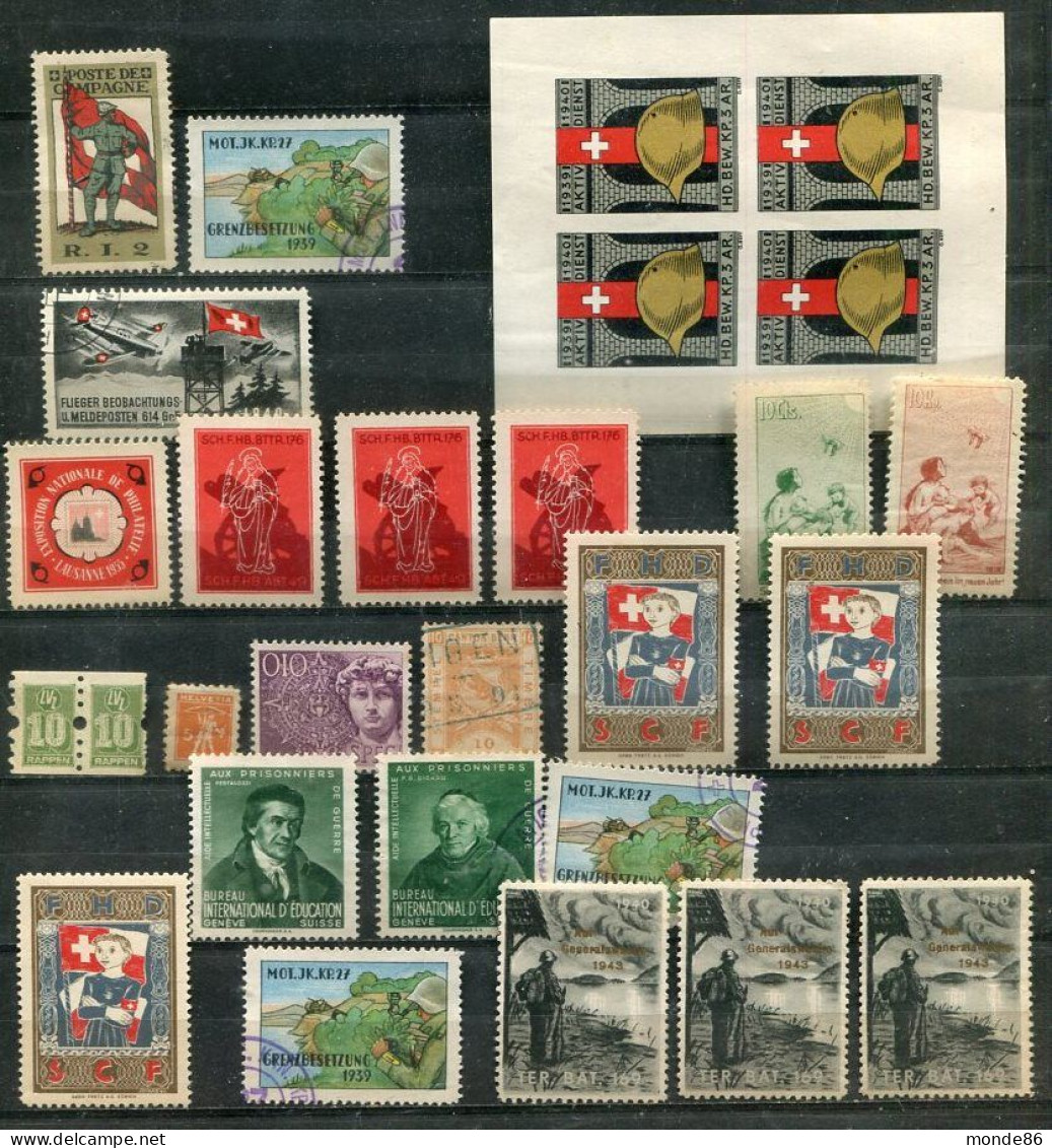 SUISSE - VIGNETTES - Petit Lot ** / * / (o) - Labels