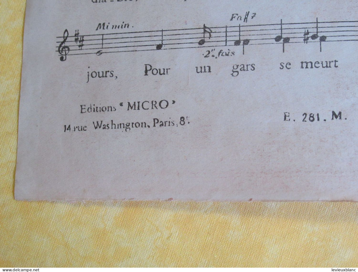 Partition Ancienne/"L'Ame Du Diable "/Léo MARJANE /Jacques Larue - Louis Gasté /Editions MICRO Paris/Vers 1942   PART353 - Otros & Sin Clasificación