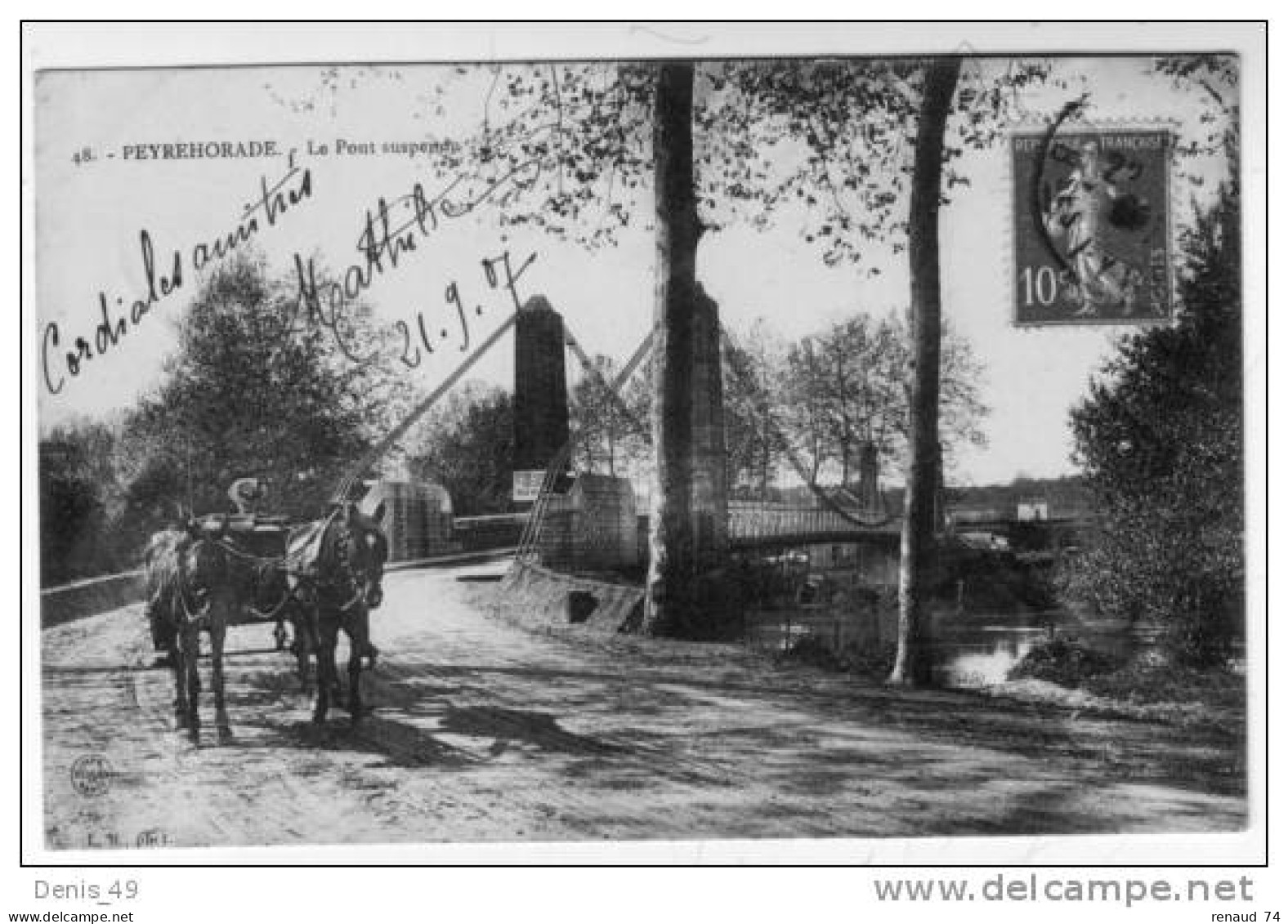 CPA   LANDES PEYREHORADE Pont Suspendu - Peyrehorade