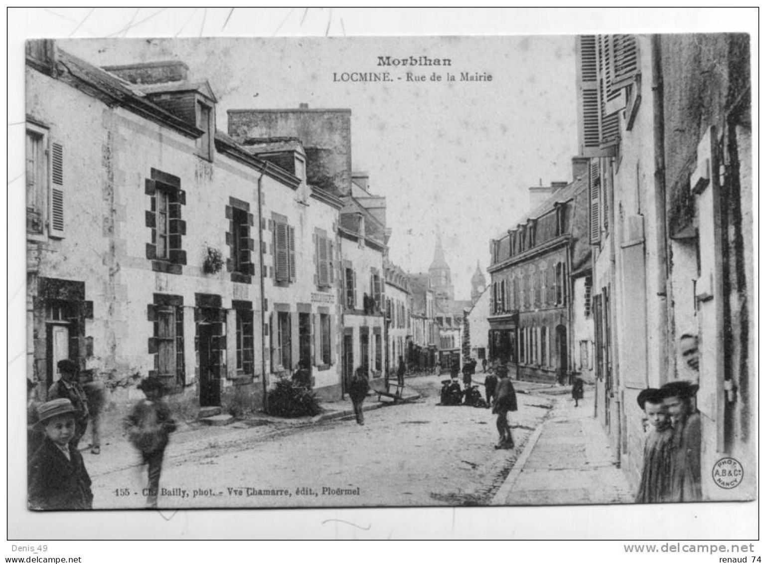 CPA   Animée  LOCMINE Rue De La Mairie - Locmine