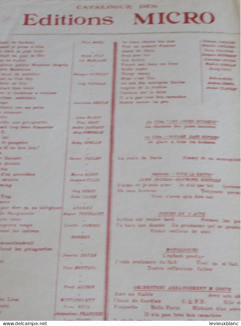 Partition Ancienne/"L'Ame Du Diable "/Léo MARJANE /Jacques Larue - Louis Gasté/Editions MICRO Paris/Vers 1942 PART379 - Otros & Sin Clasificación