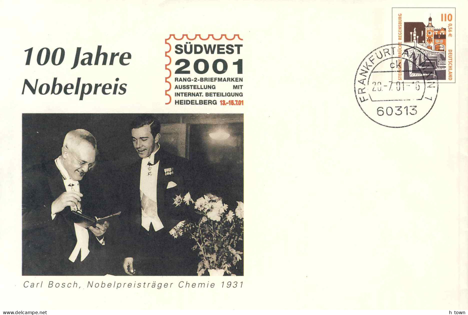 235  Chimie, Nobel, Carl Bosch: PAP D'Allemagne – Chemistry, Nobel Prize Stationery Cover From Germany - Chimica