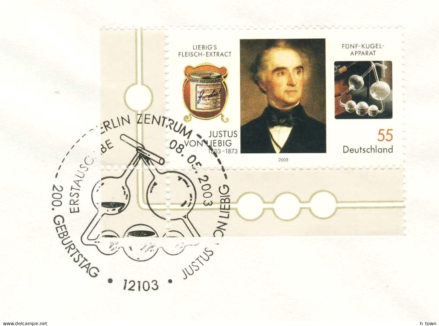235  Justus Von Liebig, Chimie, Agronomie - Agricultural, Organic Chemistry, Beef Extract: FDC From Germany - Chemistry