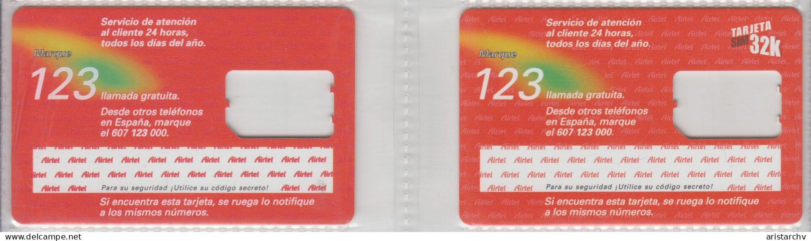 SPAIN AIRTEL 2 DIFFERENT CARDS - Airtel