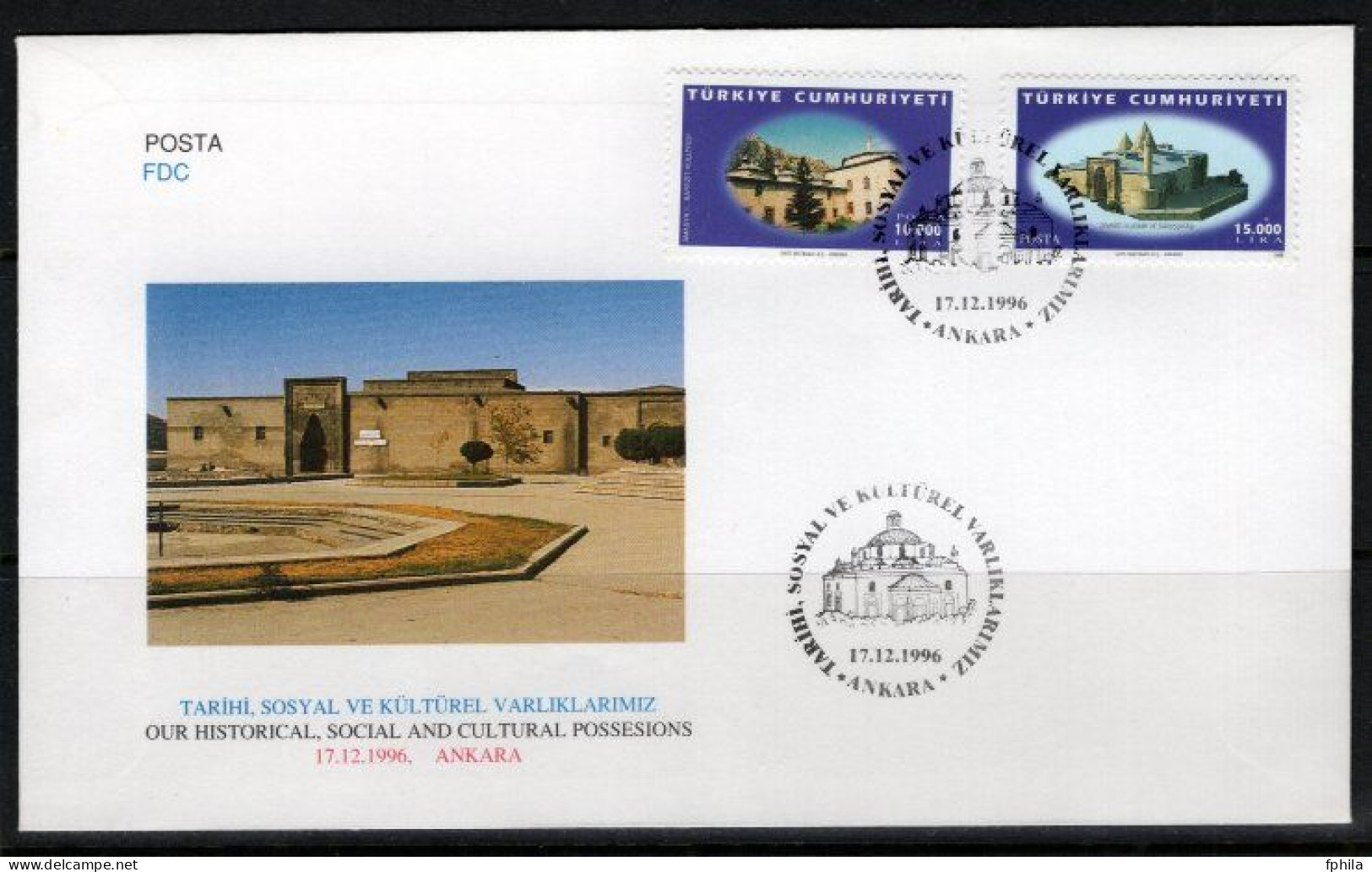 1996 TURKEY HISTORICAL, SOCIAL AND CULTURAL ASSETS FDC - FDC