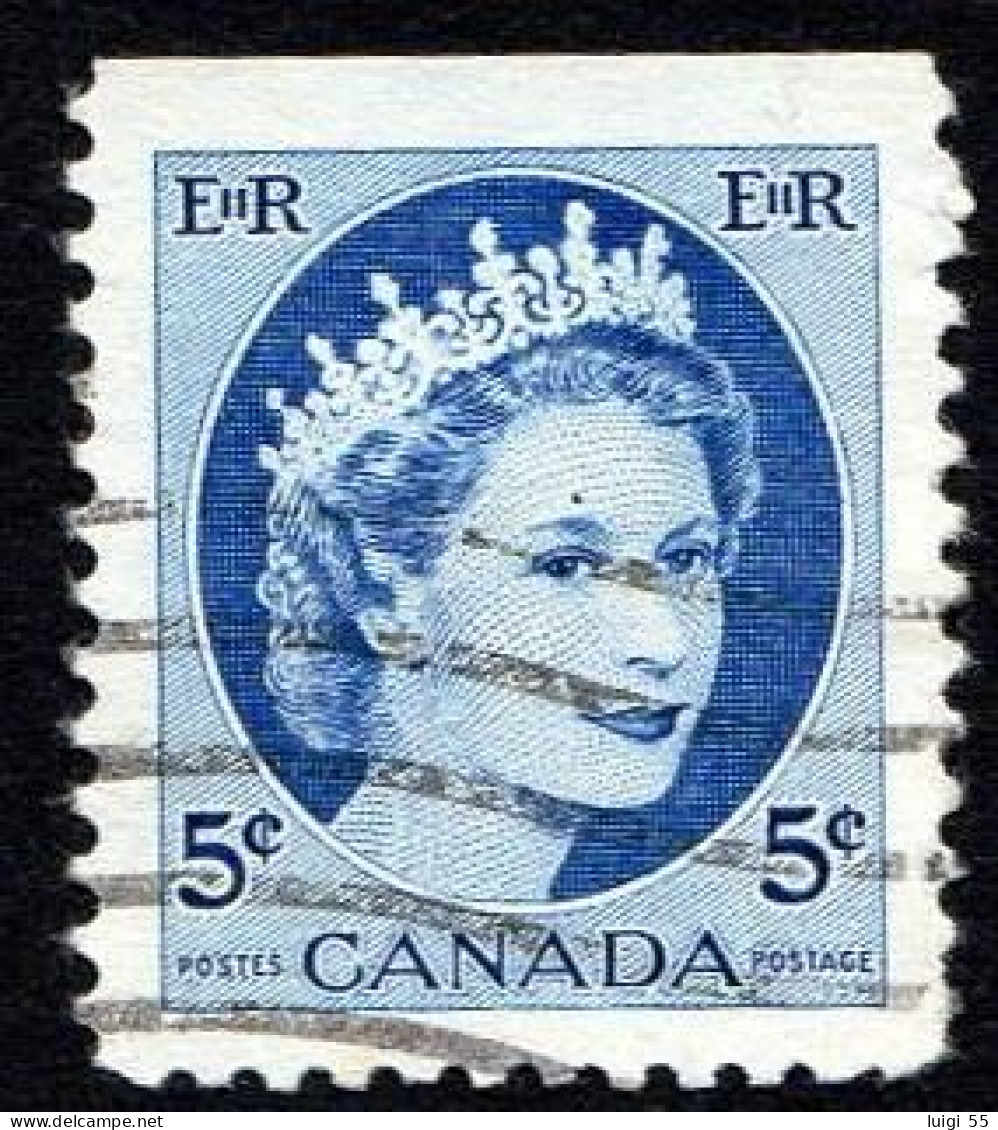CANADA - 1954 - Regina Elisabetta II - Non Dentellato In Alto - Usato - Oblitérés