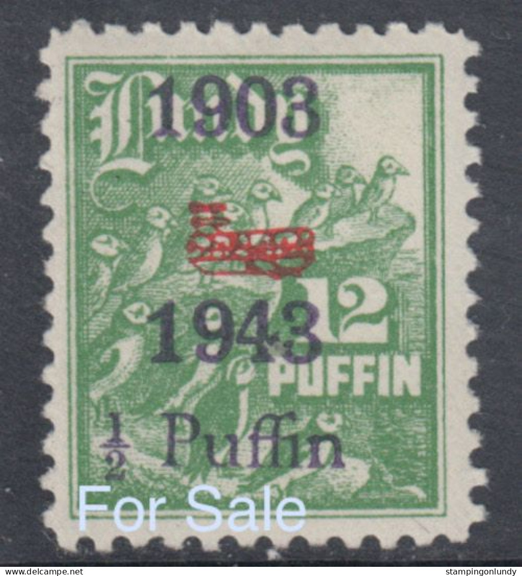 #147 Great Britain Lundy Island Puffin Stamp 1943 Wright Brothers Bi-Plane Cat 1/2p #57 Retirment Sale Price Slashed! - Local Issues