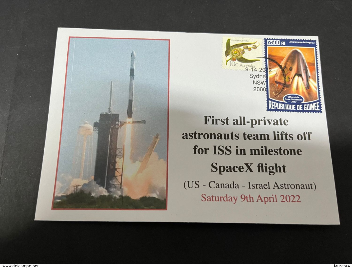 21-12-2023 (2 W 42) ISS - 1st Space X Flight (with Space Stamp) - Sonstige & Ohne Zuordnung