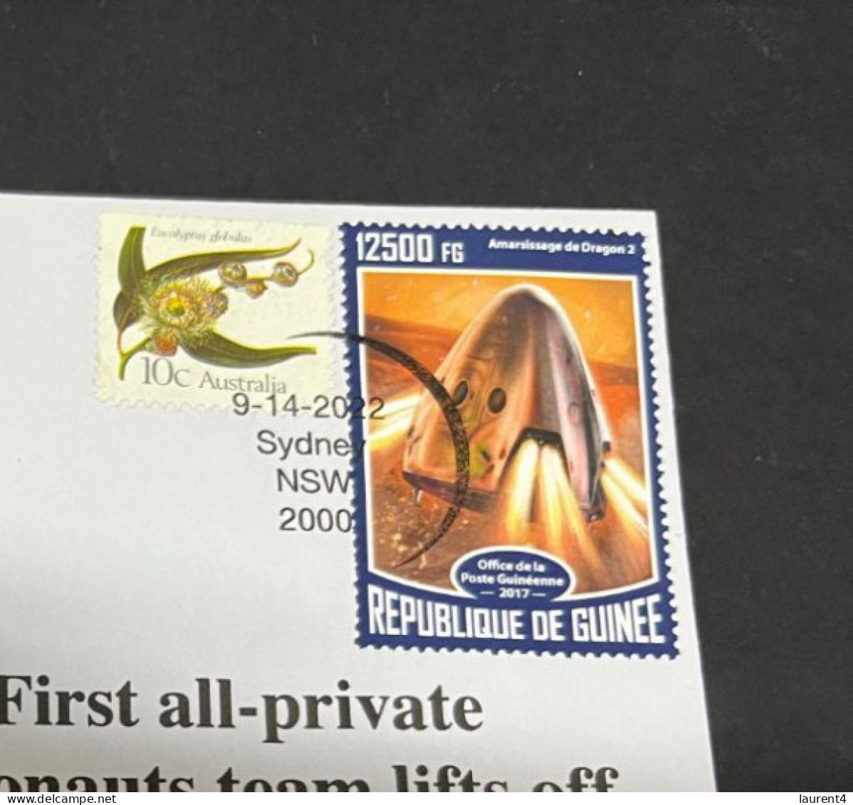 21-12-2023 (2 W 42) ISS - 1st Space X Flight (with Space Stamp) - Sonstige & Ohne Zuordnung