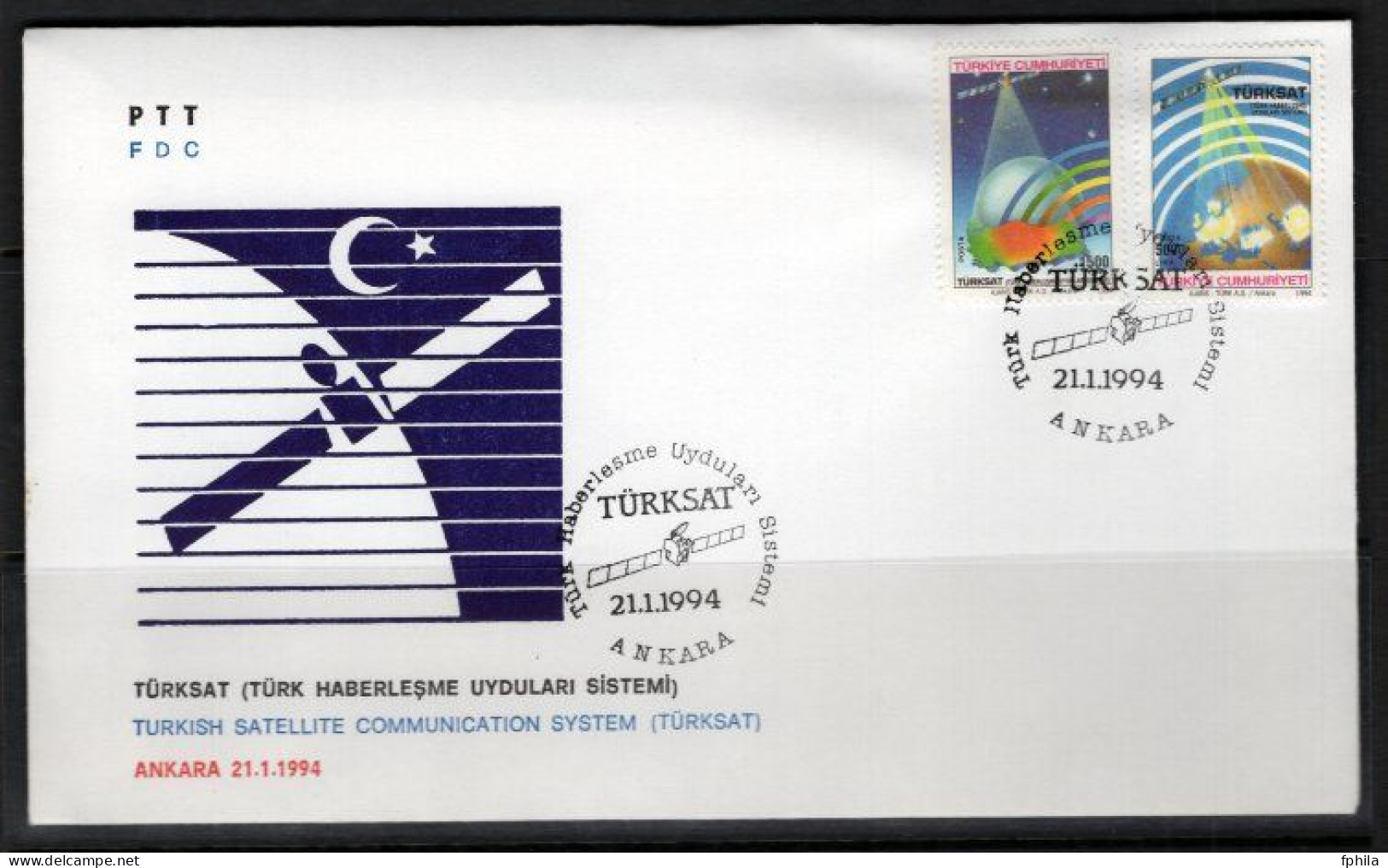 1994 TURKEY TURKISH SATELLITE COMMUNICATION SYSTEM - TURKSAT FDC - FDC