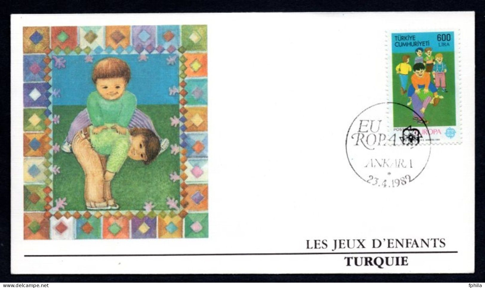 1989 TURKEY EUROPA CEPT CHILDREN GAMES 2x SPECIAL FDC - FDC