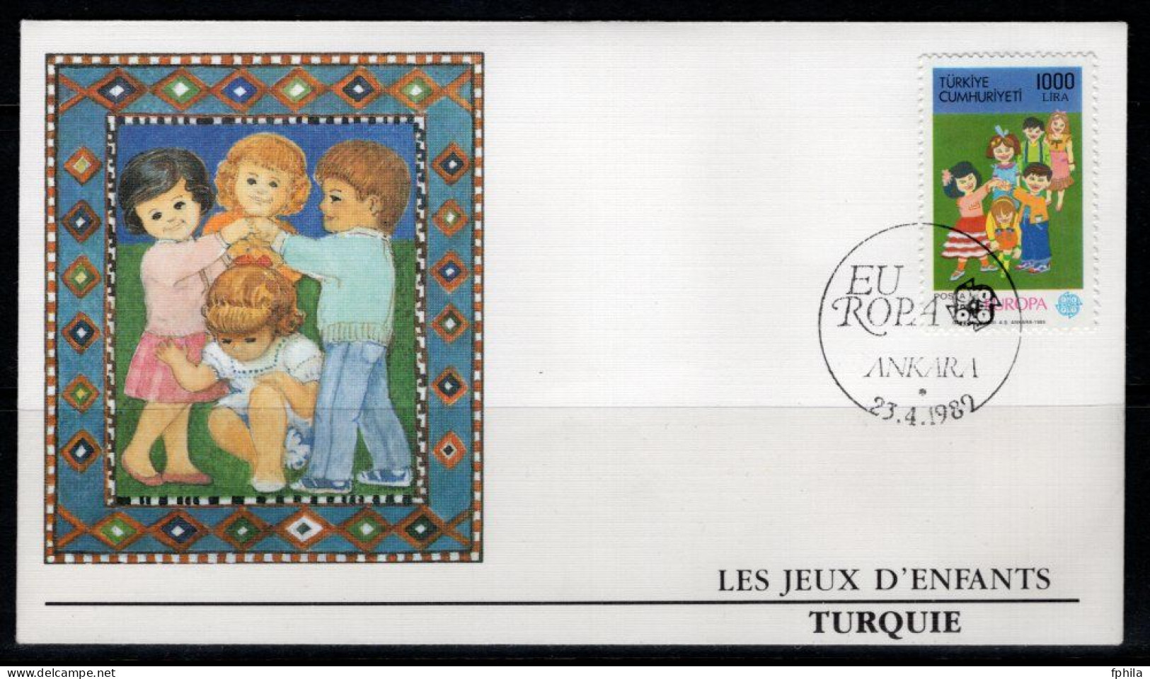 1989 TURKEY EUROPA CEPT CHILDREN GAMES 2x SPECIAL FDC - FDC