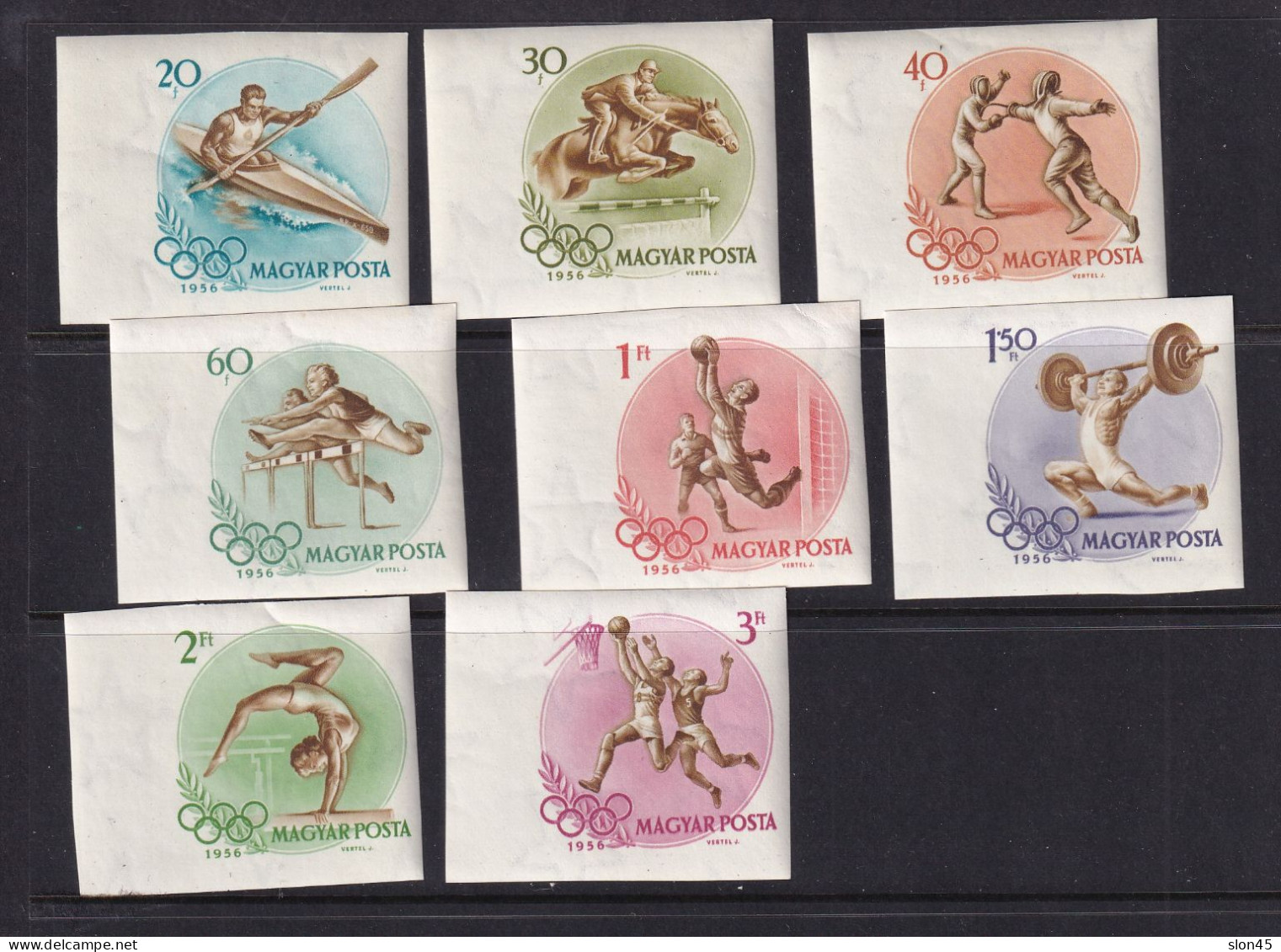 Hungary 1956 Imperf MNH Sc 1160-7 CV $75 Olympics Melbourne 15737 - Estate 1956: Melbourne