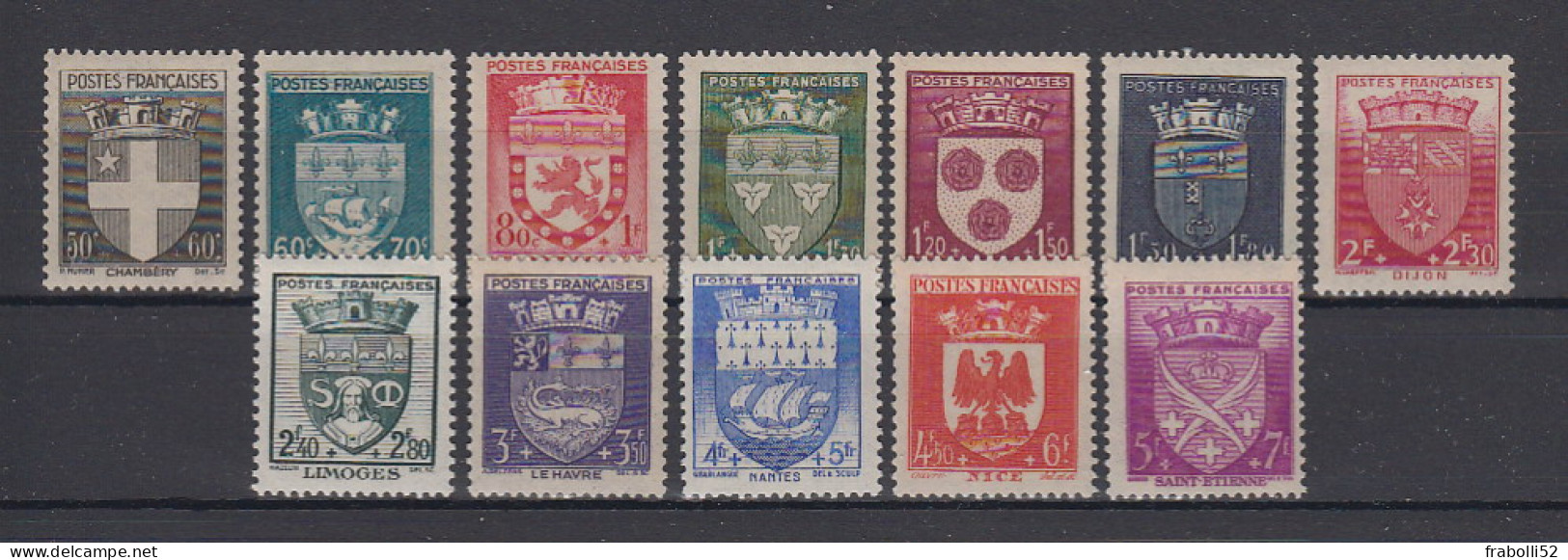 Francia Nuovi:  Anno 1942  N. 553-64 - 1941-66 Armoiries Et Blasons