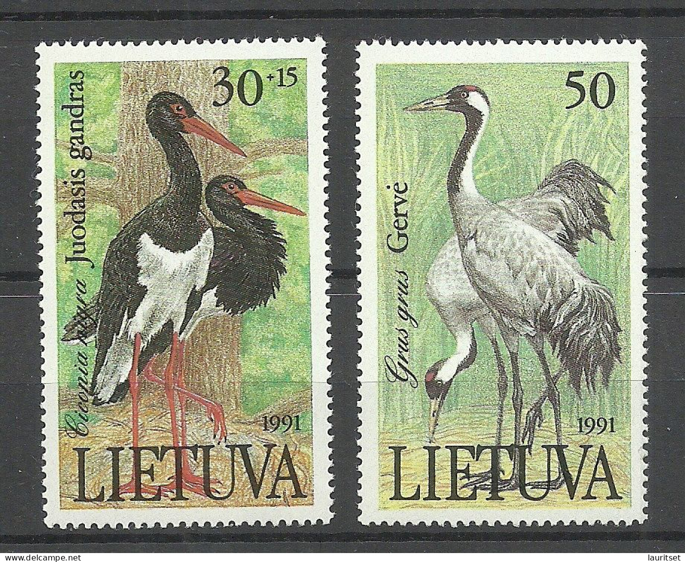 LITAUEN Lithuania 1991 Michel 489 - 490 MNH Birds Vögel Gänse - Oche