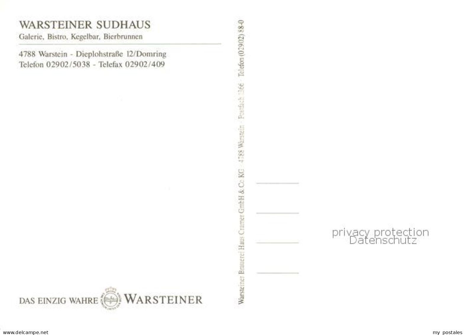 73756846 Warstein Warsteiner Sudhaus Galerie Bistro Kegelbar Bierbrunnen Warstei - Warstein