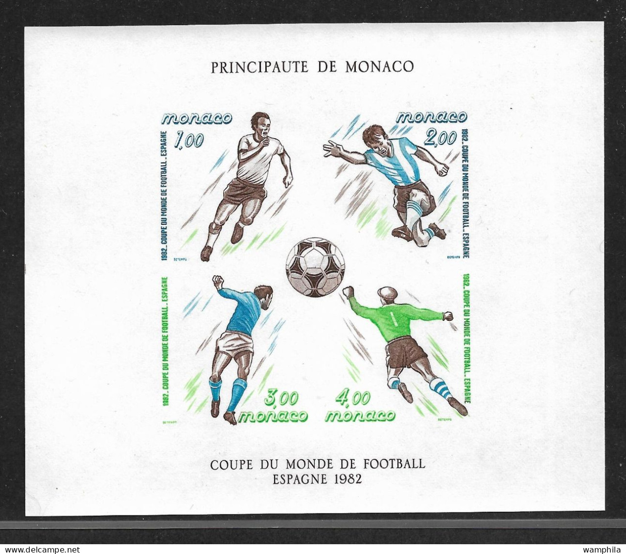 Monaco Bloc N°21a** Non Dentelé. Coupe Du Monde De Football, Espagne 1982. Cote 450€. - Blocs