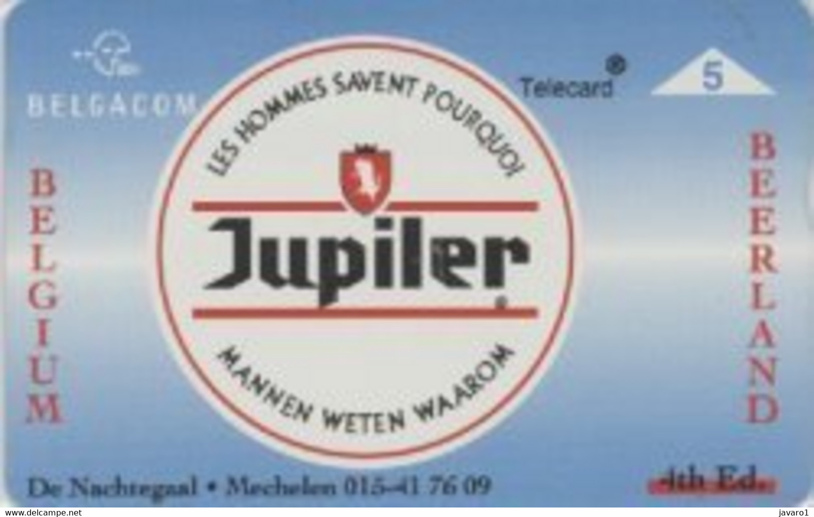 1996 : P368 5u JUPILER 4th ED.  Beer MINT - Without Chip