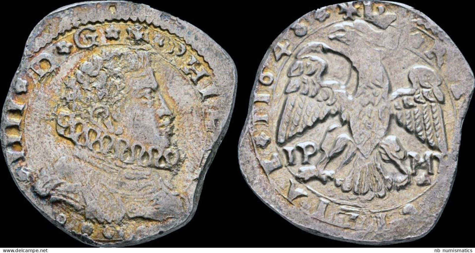Italy Sicily Messina Philip IV Of Spain AR 4 Tari 1648 - Due Sicilie