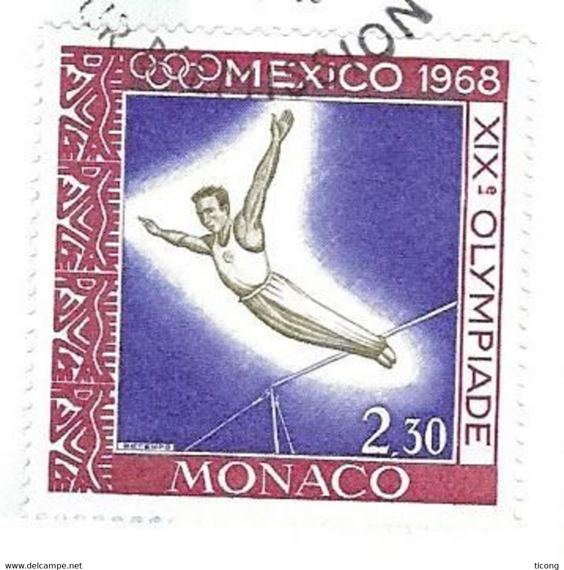 MONACO 1968 - CARTE MAXIMUM JEUX OLYMPIQUE DE MEXICO 1968 - GYMNASTIQUE LE BARRE FIXE, EDITIONS CEF NICE, A VOIR - Covers & Documents