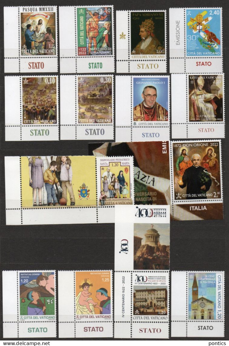 2022 - VATICANO AHA2 - ANNATA CON 24 VALORI - 5 BF** INVIO GRATUITO - Unused Stamps