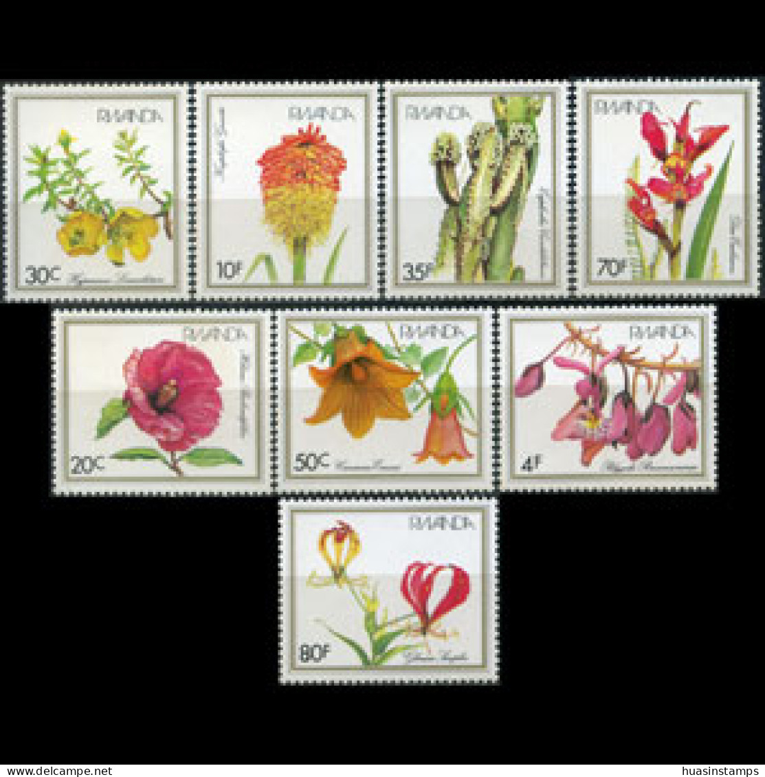 RWANDA 1982 - Scott# 1083-90 Flowers Set Of 8 LH - Nuovi