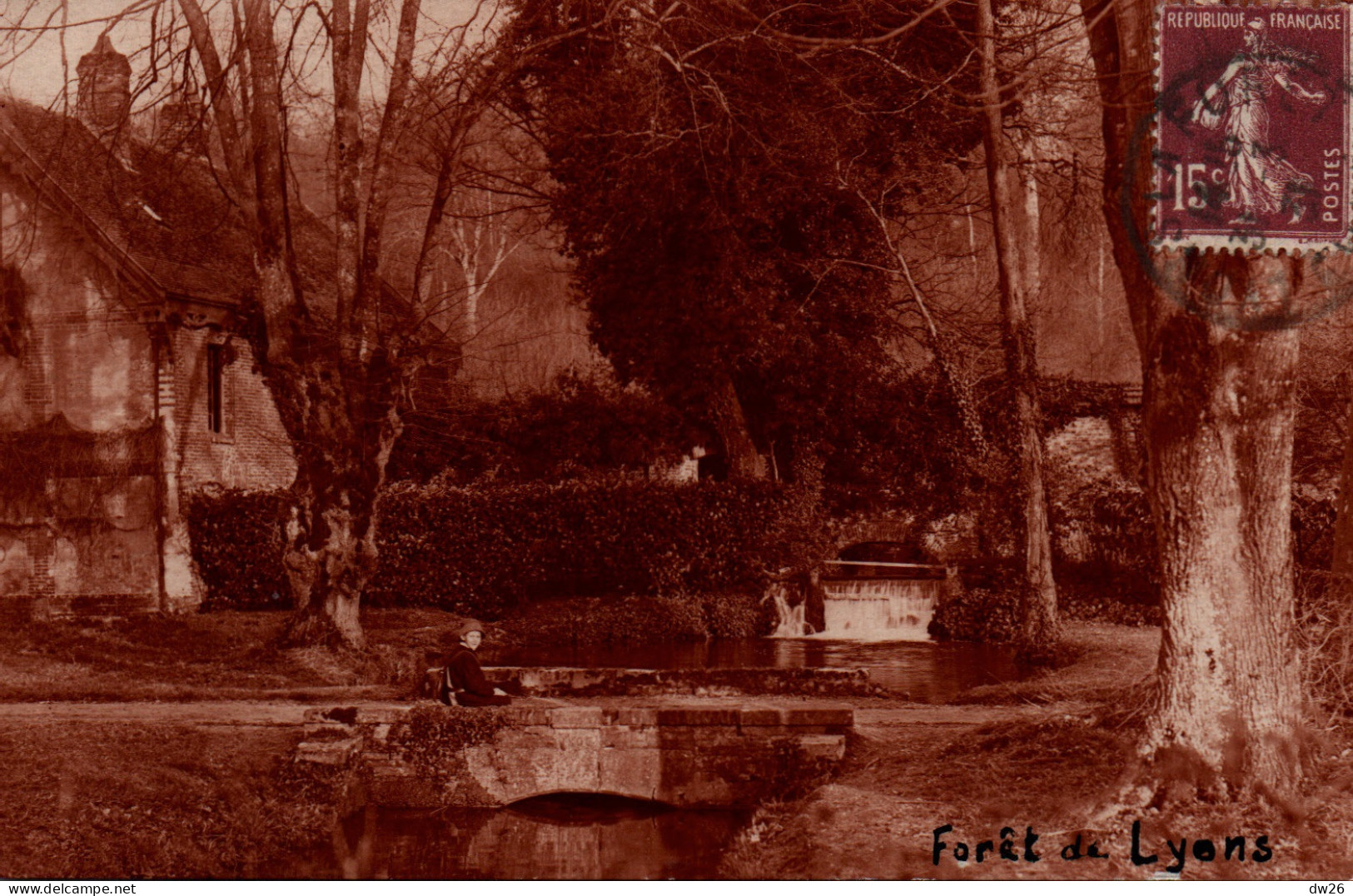 Forêt De Lyons (Eure) Château De Rosay - Cascade De La Lieure - Cliché Abbé Bretocq - Carte Sépia De 1931 - Lyons-la-Forêt