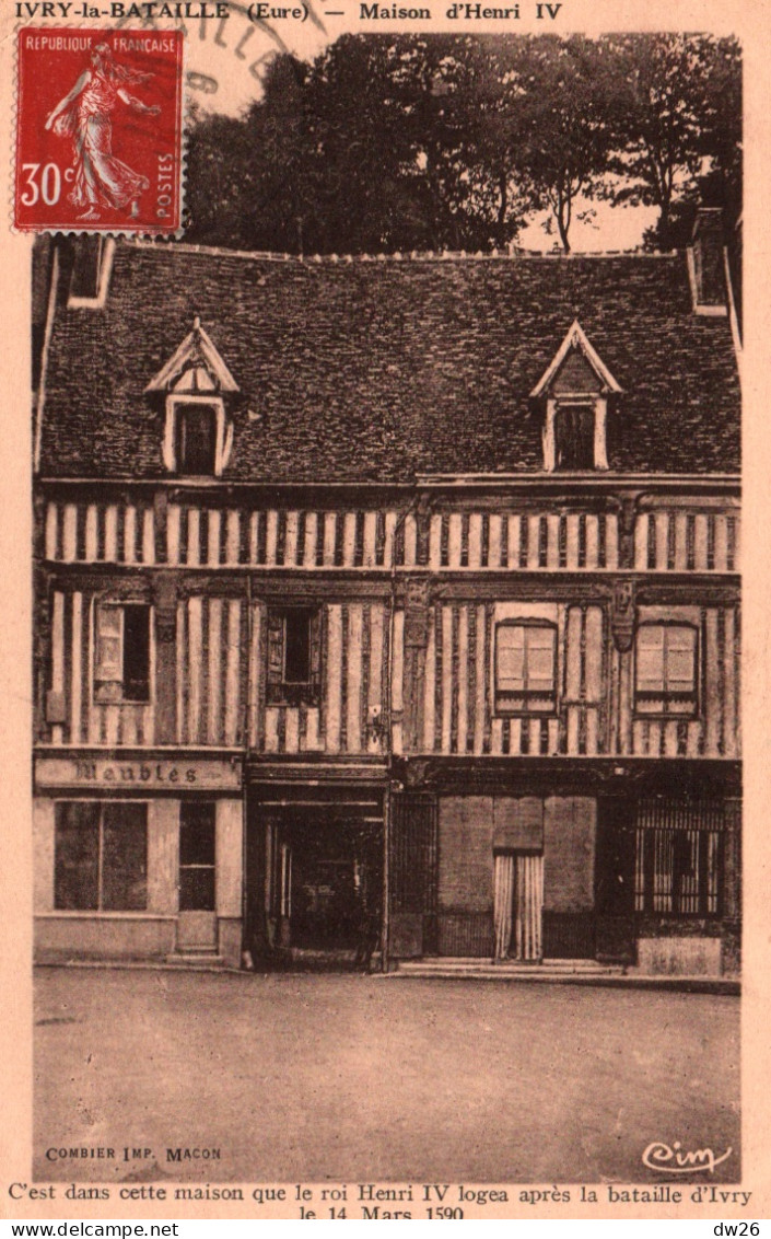 Ivry-la-Bataille (Eure) La Maison D'Henri IV, Magasin De Meubles En 1936 - Edition Combier - Carte Sépia CIM - Ivry-la-Bataille