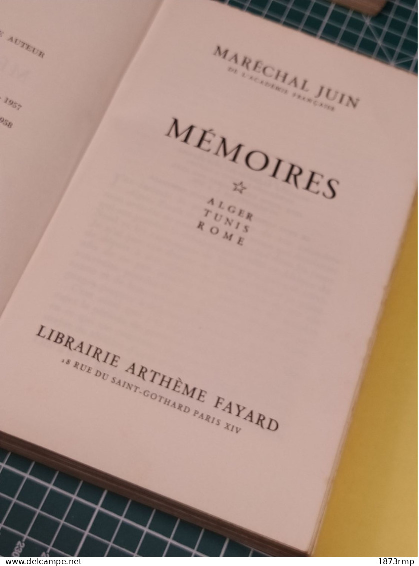 MARECHAL JUIN MEMOIRES 2 VOLUMES - Français