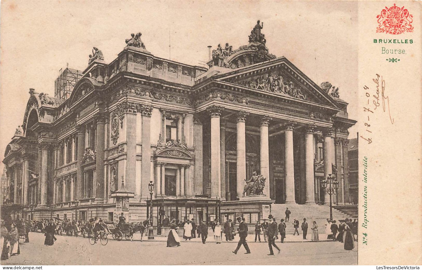 BELGIQUE - Bruxelles - Vue Générale De La Bourse - Animé - Carte Postale Ancienne - Monumenti, Edifici