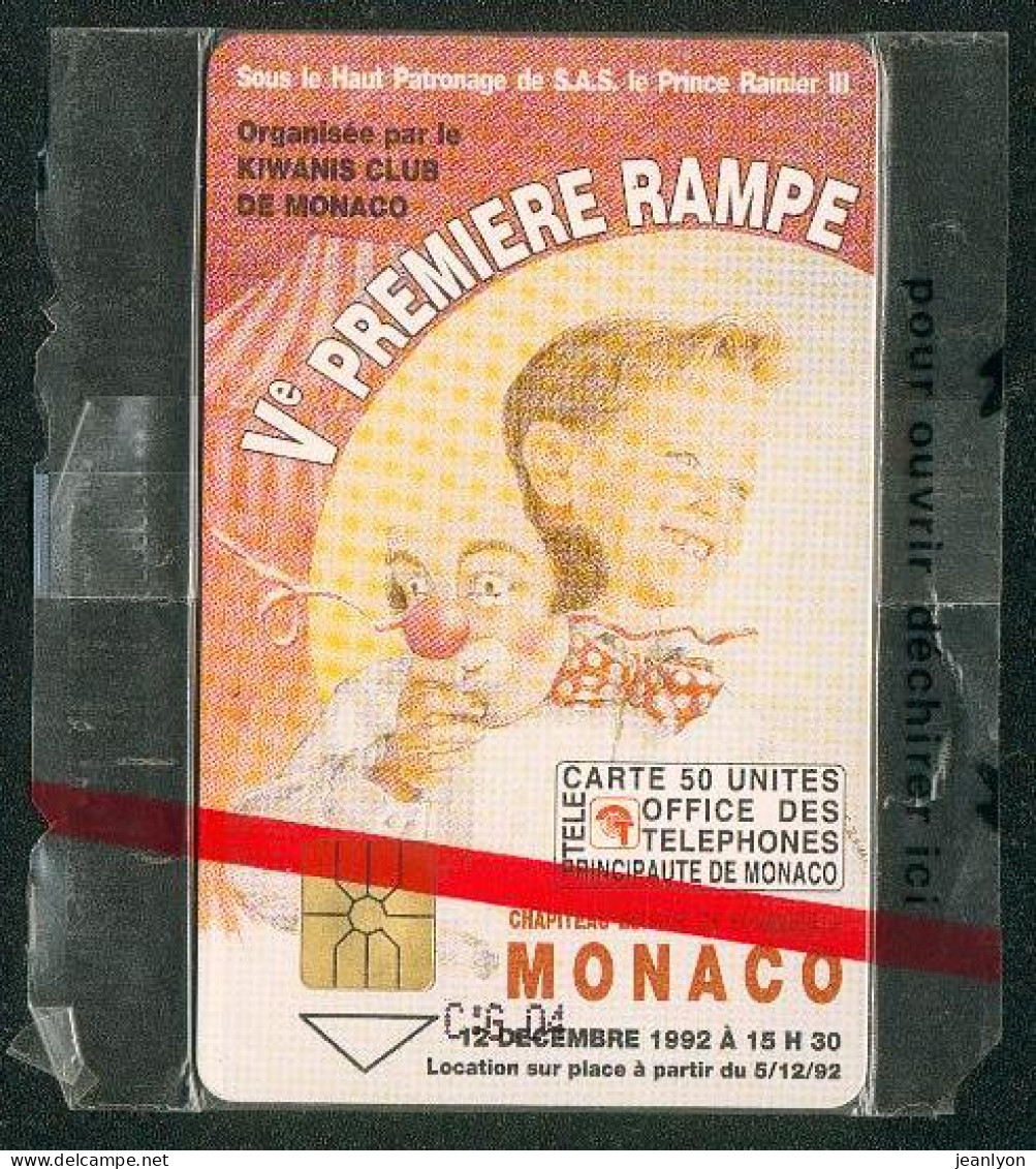 MONACO - CIRQUE / Culture - ENFANT AVEC MASQUE CLOWN - Ve Première Rampe - KIWANIS - Carte Téléphone MONACO Neuve (NSB) - Culture