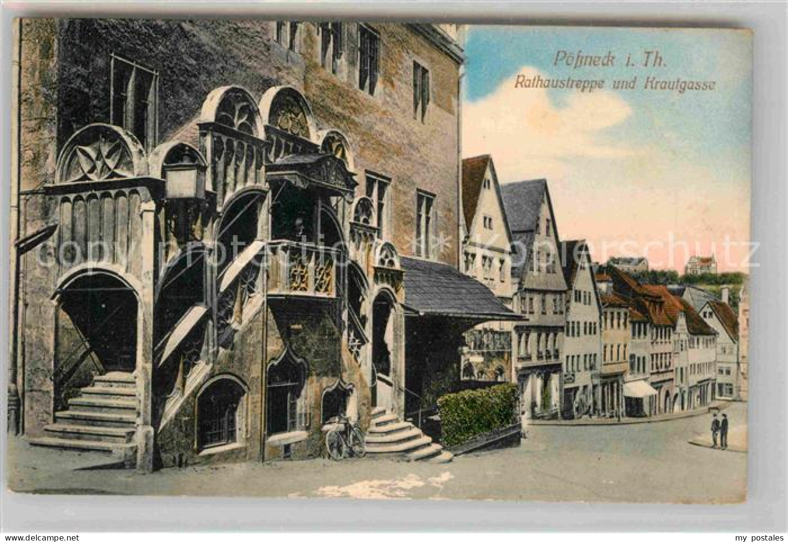 42685184 Poessneck Rathaustreppe Mit Krautgasse Poessneck - Poessneck