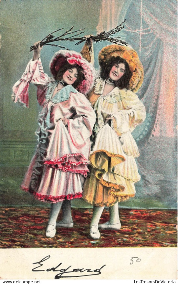 SPECTACLE - Danse - The Wicked Barrison Sisters - La Belle époque - Duo De Femmes Dansant - Carte Postale Animé - Baile