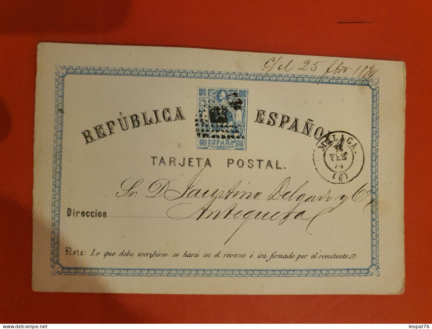 Espagne - Entier Postal De Malaga En 1874  - D 329 - 1850-1931