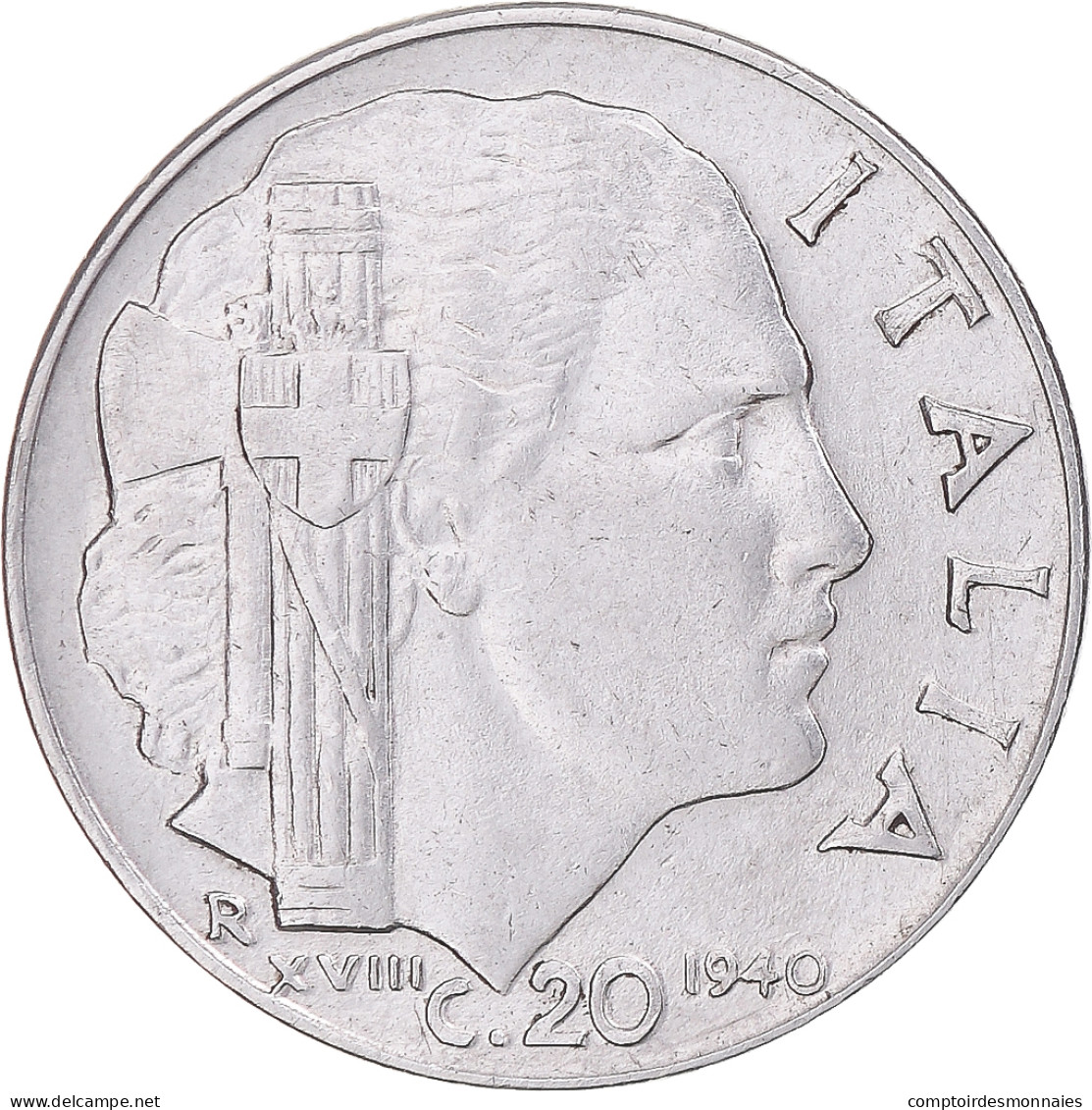 Monnaie, Italie, Vittorio Emanuele III, 20 Centesimi, 1940, Rome, TTB+, Acier - 20 Liras