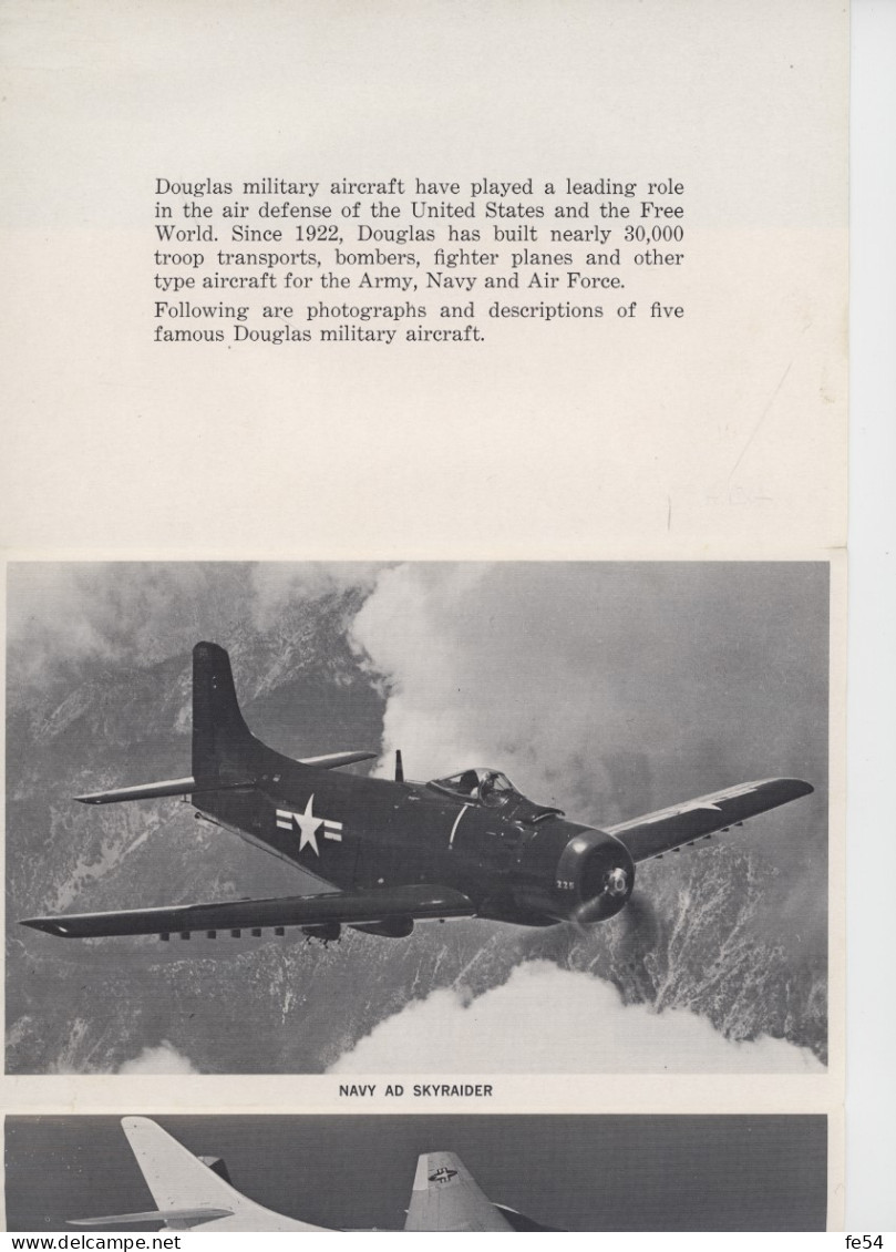 ° AVIATION ° AVION ° FAMOUS DOUGLAS MILITARY AIRCRAFT ° PROPAGANDE -- DEPLIANT PUBLICITAIRE ° - Aviation