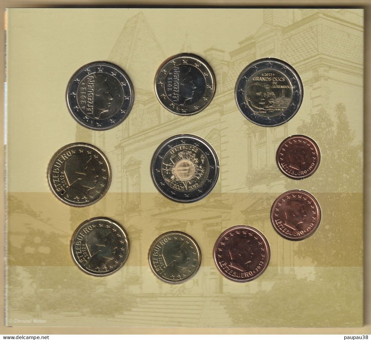 COFFRET EUROS LUXEMBOURG 2012 NEUF FDC - 10 MONNAIES - Luxemburg