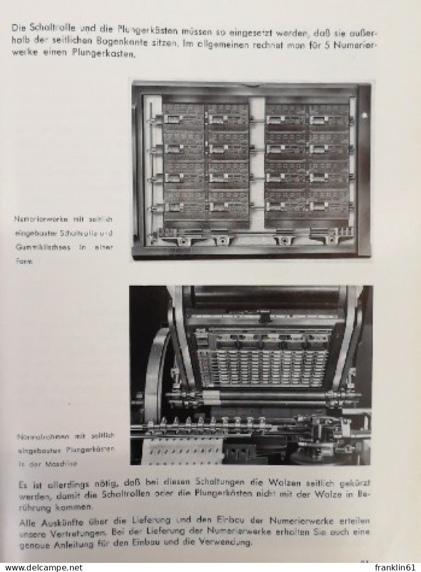 Original Heidelberger. 26 X 38 Cm Und 34 X 46 Cm. Anleitung Zur Bedienung Der Heidelberger. - Techniek