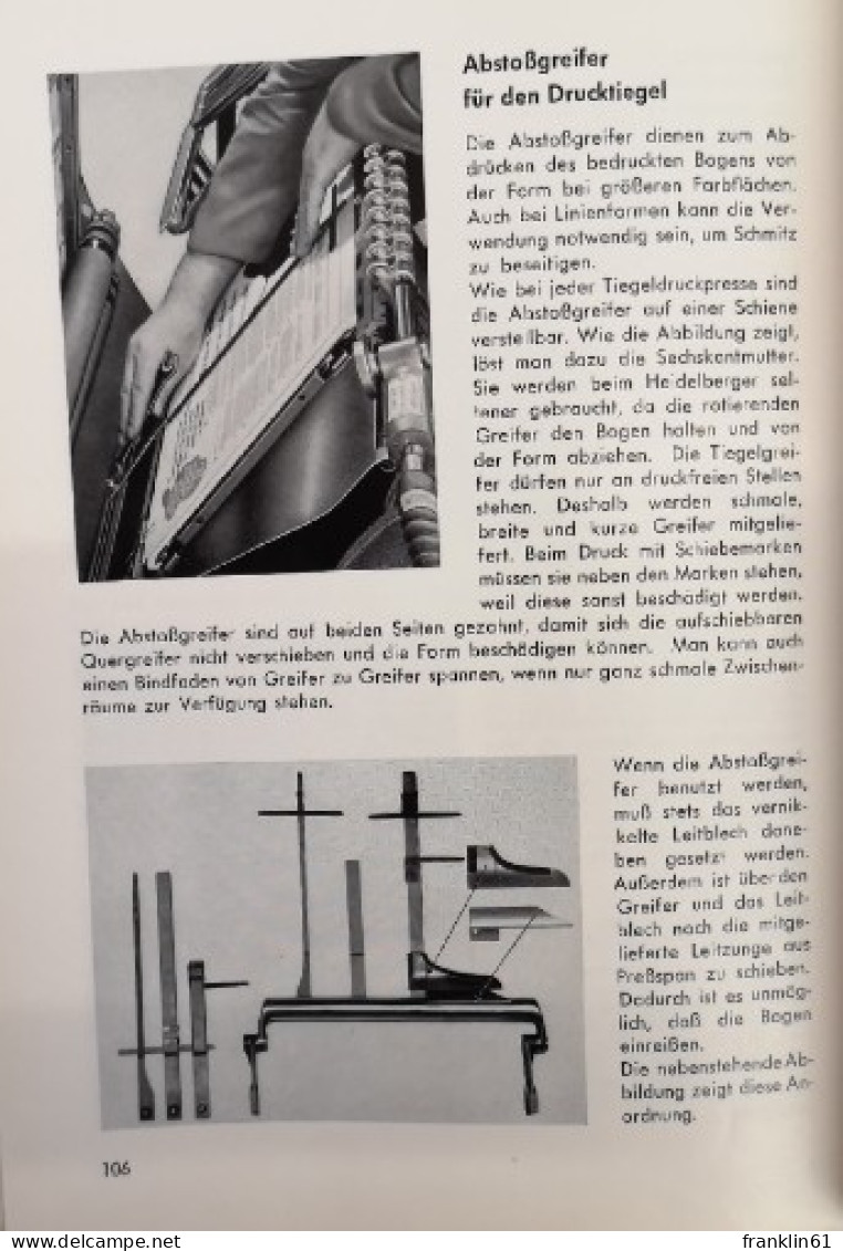 Original Heidelberger. 26 x 38 cm und 34 x 46 cm. Anleitung zur Bedienung der Heidelberger.